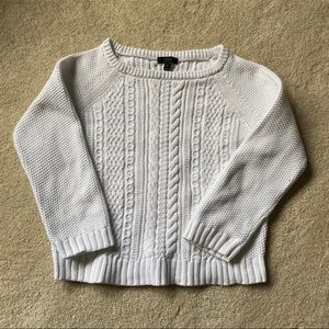 J. Crew women’s white boat neck cable knit sweater